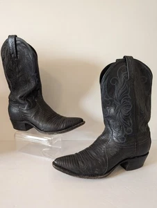 Dan Post exotische Eidechse Damen-Westernstiefel Cowgirl schwarz Größe 7 M Vintage  - Bild 1 von 10