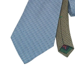 Tommy Hilfiger cravatta seta uomo 59,5” blu righe sottili pois vintage elegante larga nuova - Foto 1 di 3