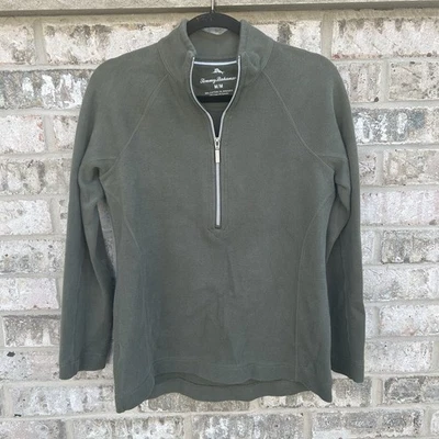 Tommy Bahama Women’s 1/4 Zip Long Sleeve Sweater Size Medium Olive Green - Image 1 of 4