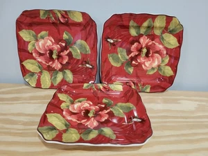 222 Quinto Belize 6" Piatti da Dessert Quadrati in Porcellana - Set di 3 - Foto 1 di 6