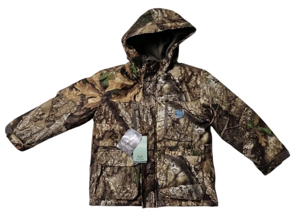 Realtree Youth Waterproof APX Camo Insulated Hunting Parka Coat Youth Small NWT - Image 1 of 4