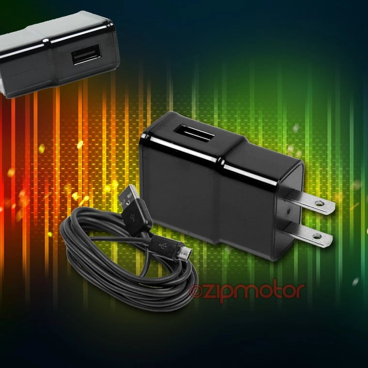 20 2A TRAVEL ADAPTER+6FT MICRO USB CABLE CHARGER BLACK GALAXY S4 NOTE 2 NEXUS 4 - Image 1 of 1