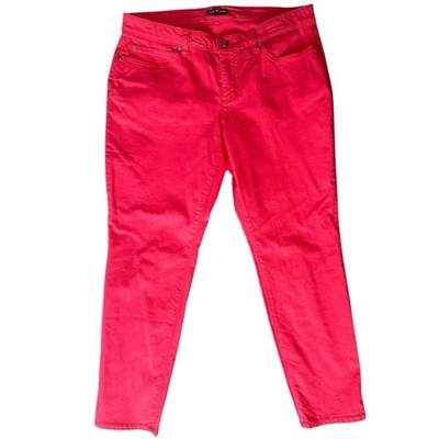 Eileen Fisher Women’s Size 10 Watermelon Red Cotton Blend Skinny Jeans - Image 1 of 4