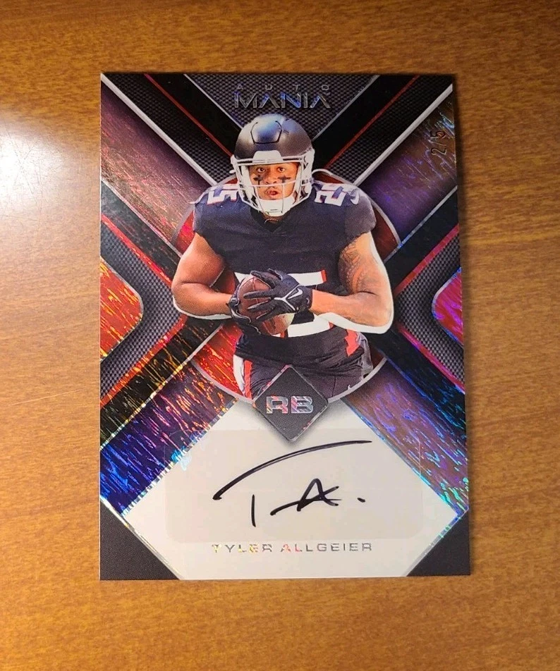 2022 Wild Card Auto Mania Retail - Triangle Tyler Allgeier #AM-TR69 Purple/Gold - Image 1 of 4