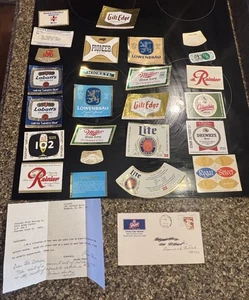 Lote de etiquetas de cerveza vintage nuevas en stock antiguo cervecería Lowenbrau Miller - Imagen 1 de 9