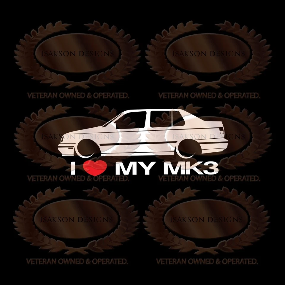 I Love My MK3 Decal Sticker For VW Volkswagen Jetta Vento - Image 1 of 1