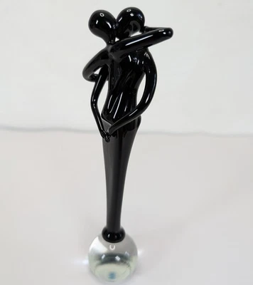 Vintage Murano Art Glass Lovers Sculpture Embracing Couple Figurine 7in High - Image 1 of 4