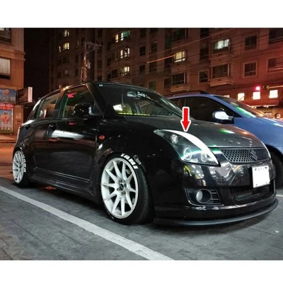 FRP Front Headlight Eyebrow Eyelids Cover For SUZUKI SWIFT 2th 2004-2010 - Image 1 of 4