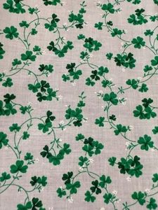 Vintage V.I.P. Cranston Clovers/Shamrocks Tiny White Flowers Fabric 40"Lx45"W - Picture 1 of 7