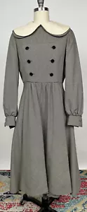 Vintage 1960s Geoffrey Beene Black & White Herringbone Dress Black Friday - Picture 1 of 24