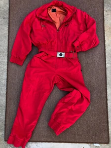 Tuta da sci vintage Bogner made USA donna L ricamato rosso poliestere - Foto 1 di 12