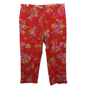 Jones New York Womens Pants Size 10 Chino Cotton Stretch Floral Lightweight - Picture 1 of 6