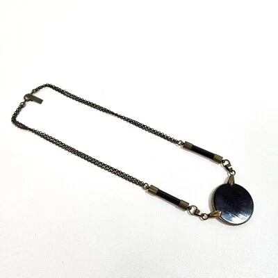 Isabel Marant Necklace Circle Pendant Black/Antique Metal - Изображение 1 из 4