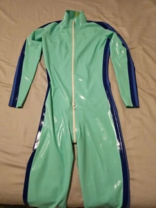 Libidex Men's Chevelle Catsuit, Jade Green w/Royal Blue/Mid Blue Trim, SizeSmall - Imagen 1 de 5