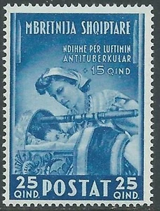 1943 ALBANIA PRO OPERE ANTI TUBERCOLARI 25+25 Q MNH ** - RA23-9 - Picture 1 of 1