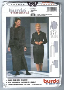 New Burda 2551 Misses Skirt & Jacket Pattern Sz 8 - 18 Uncut FF - Picture 1 of 2