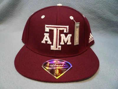 Adidas Texas A&M Aggies on field BRAND NEW Fitted hat cap TX Football Flat Bill - Image 1 of 4