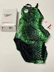 Speedo Women's Fly back One-Piece Racing Swimsuit Size 12/38 Kelly Green New - Picture 1 of 2