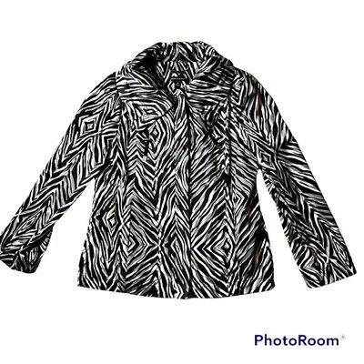 Chaqueta cortavientos Dana Buchman blanco y negro talla M Foto 1 de 4