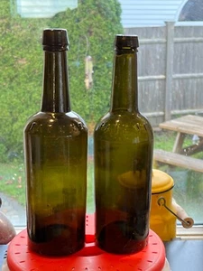 1860s Stoddard NH Olive Green quart whiskey bottles PATENT Civil War era - Picture 1 of 5