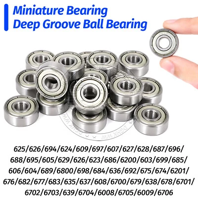 Miniature Deep Groove Ball Bearing Shielded Bearing Code 6 Series Bore 2mm-45mm - Image 1 of 4