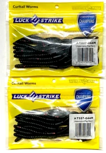 2 paquetes Luck-E-Strike 6" cola rizada gusano sandía pimienta neón 12ct AT337-044R - Imagen 1 de 14