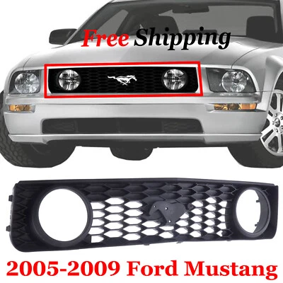 For 2005 2006 2007 2008 09 Ford Mustang Front New Grille Textured Black Plastic - Image 1 of 4