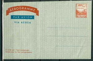 ITALIA REP. - Aerogrammi - 1960 - 110 L. - Aereo e alpi. Arancio e azzurro - (B) - Picture 1 of 1