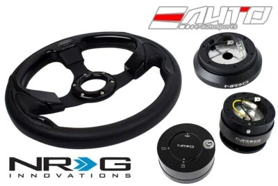 Volante NRG 320mm Pilota Cuero BK IN con Buje 120H Gen2 Liberación BK Bloqueo LB Foto 1 de 4