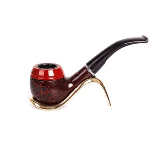 Durable Resin Tobacco Pipe Imitation Wood Wooden Smoking Cigarette Filter Pipes - Picture 1 of 8