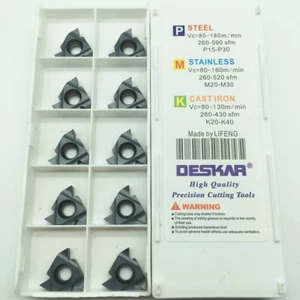 Inserto de rosca de inserción de carburo 16ER AG60 LDA para herramientas de torneado de fresado indexables SER - Imagen 1 de 9