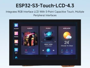 Waveshare ESP32-S3 4.3inch Capacitive Touch Display Development Board 800×480 - Picture 1 of 18