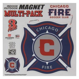 Calamita ufficiale MLS Chicago Fire Soccer Club confezione multipla 8x8 SPEDIZIONE VELOCE! AZ - Foto 1 di 1