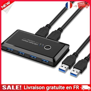 Adaptateur de concentrateur de commutateur KVM Plug and Play 4 en 2 sorties USB - Photo 1/17