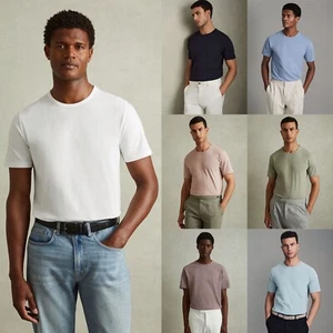 REISS Mens Melrose Soft Cotton T-Shirt Designer Crew Neck Tee Top S M L XL XXL - Picture 1 of 42