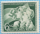 Deutschland 2. Weltkrieg deutsch 1943 Mädchen Hakenkreuz 6+4 Briefmarke 2. Weltkrieg Ära Mi# 843