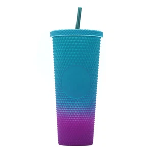 710ML/24OZ Large Capacity Cup Fully Studded Matte Tumbler Reusable U4P6 - Picture 1 of 12