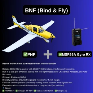 Dynam Cirrus SR22 V3 Trainer 3S/4S Yellow RC Beginner Scale Plane 1.4m w/ Flaps - Picture 1 of 21