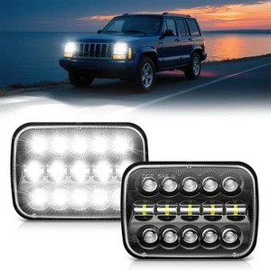 Faros LED 5x7" 7x6" haz alto-bajo para Wrangler YJ Cherokee XJ MJ 2 un. - Imagen 1 de 24