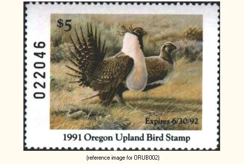 HALFPRICEHUNT Oregon Upland Bird 1991-2 $5 - Image 1 of 1