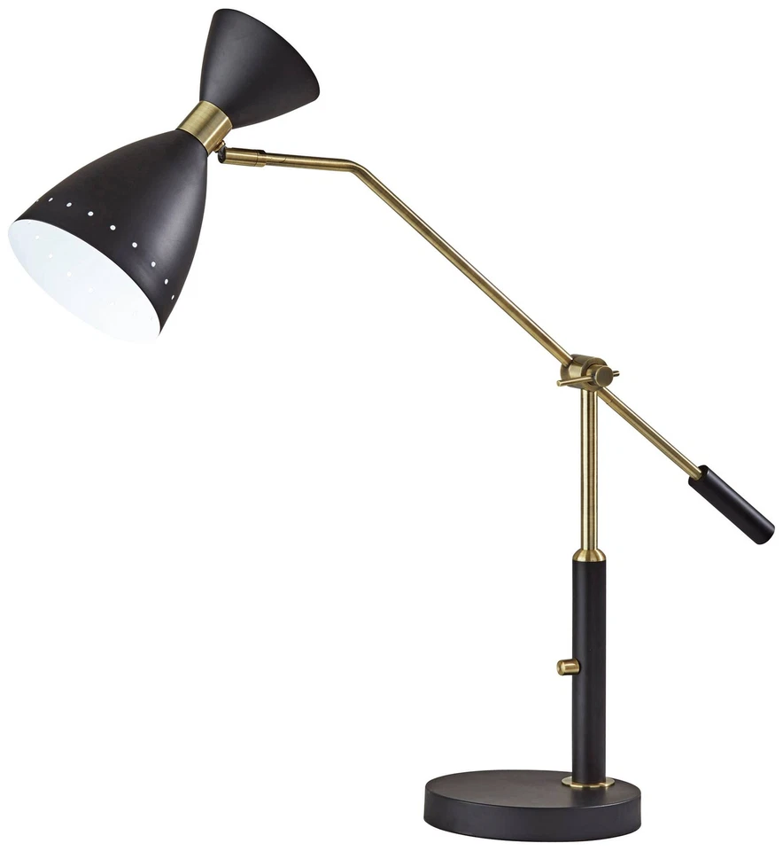 Oscar Black and Antique Brass Adjustable Desk Lamp - Image 1 of 1