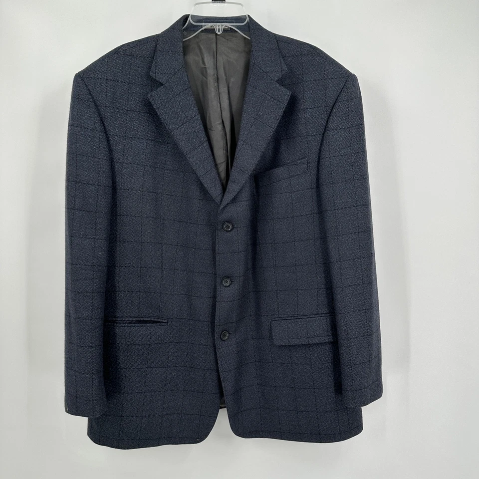 Blazer Oscar De La Renta Para Hombre Talla 48R Lana Cachemira Clásico Cuadros Sartorial Foto 1 de 4