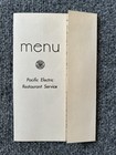 Pacific Electric Railway VTG Restaurant Service Menu Los Angeles California