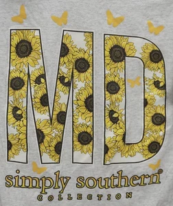 Simply Southern Maryland DAMEN-T-SHIRT TEE GRAU SONNENBLUMEN GRÖSSE S SMALL - Bild 1 von 5