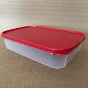 Tupperware Modular Mates Rectangle #1 Clear w/ Red Seal  11" x 7" New - Picture 1 of 3