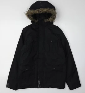 Kangaroo Poo Boys Black Parka Coat 13 Years Hooded Lined - Picture 1 of 12