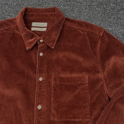 Madewell Men’s Corduroy Easy Fit Button-Down Shirt Size M Soft Mahogany EUC - Image 1 of 4