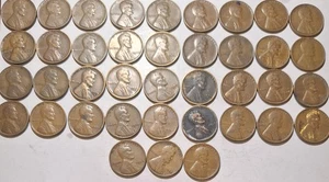 Lot of 39 Lincoln Wheat Pennies In The 1930's See List - Picture 1 of 4