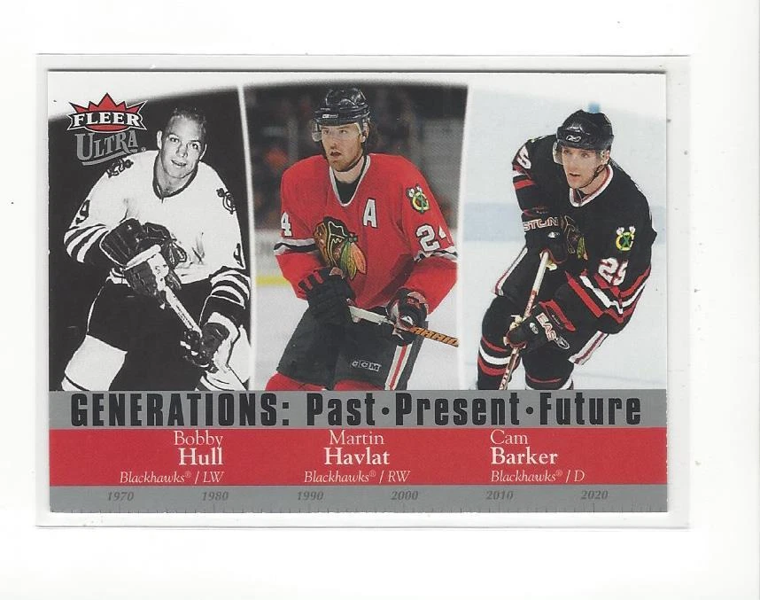 2007-08 Ultra Generations #G20 Bobby Hull/Martin Havlat/Cam Barker Blackhawks - Image 1 of 1
