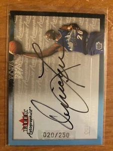 2000 Fleer Autographics Quincy Lewis autograph 020/250 Utah Jazz - Picture 1 of 1